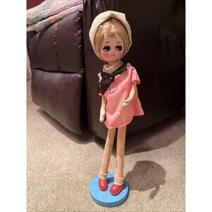 BRADLEY POSE BIG EYE MOD FASHION DOLL Pink Mini Dress 16”